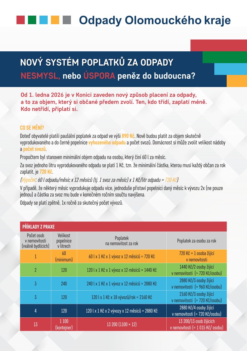 Informační leták – Nový systém poplatků za odpady